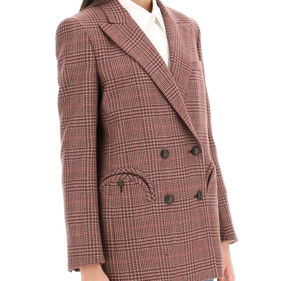 NWT Blazé-Milano Marybelle Plaid Double-Breasted Blazer - Picture 7 of 16